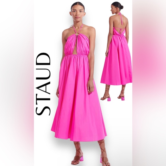 STAUD Dresses & Skirts - NWT STAUD DANIELLE DRESS BOUGAINVILLEA 🔥SOLD OUT DRESS🔥HOT ITEM🔥